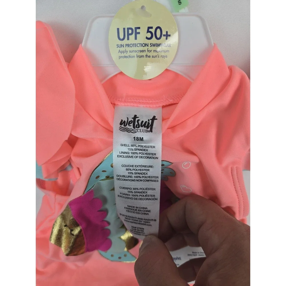 Wetsuit Club kids bathing suit girls NWT size 18M Rashti Baby fish upf50